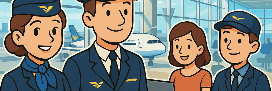 Airlines staff พนักงานที่ทำงานการบิน