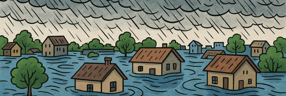 Flooded heavy rain ฝนตกน้ำท่วม