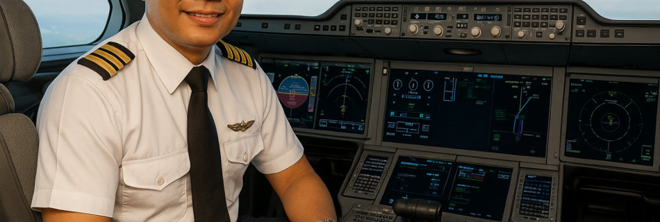 Thai Captain in the cockpit